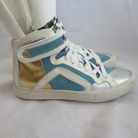 PIERRE HARDY CUBE Leather Sneaker Hi-Top Shoe - Picture 1 of 7